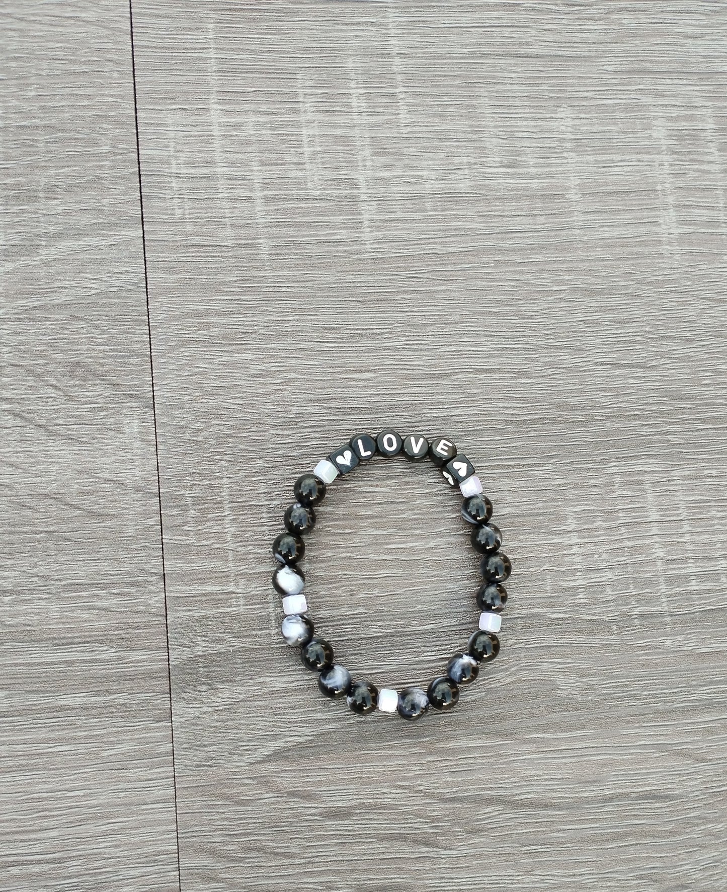 Black and white love bracelet