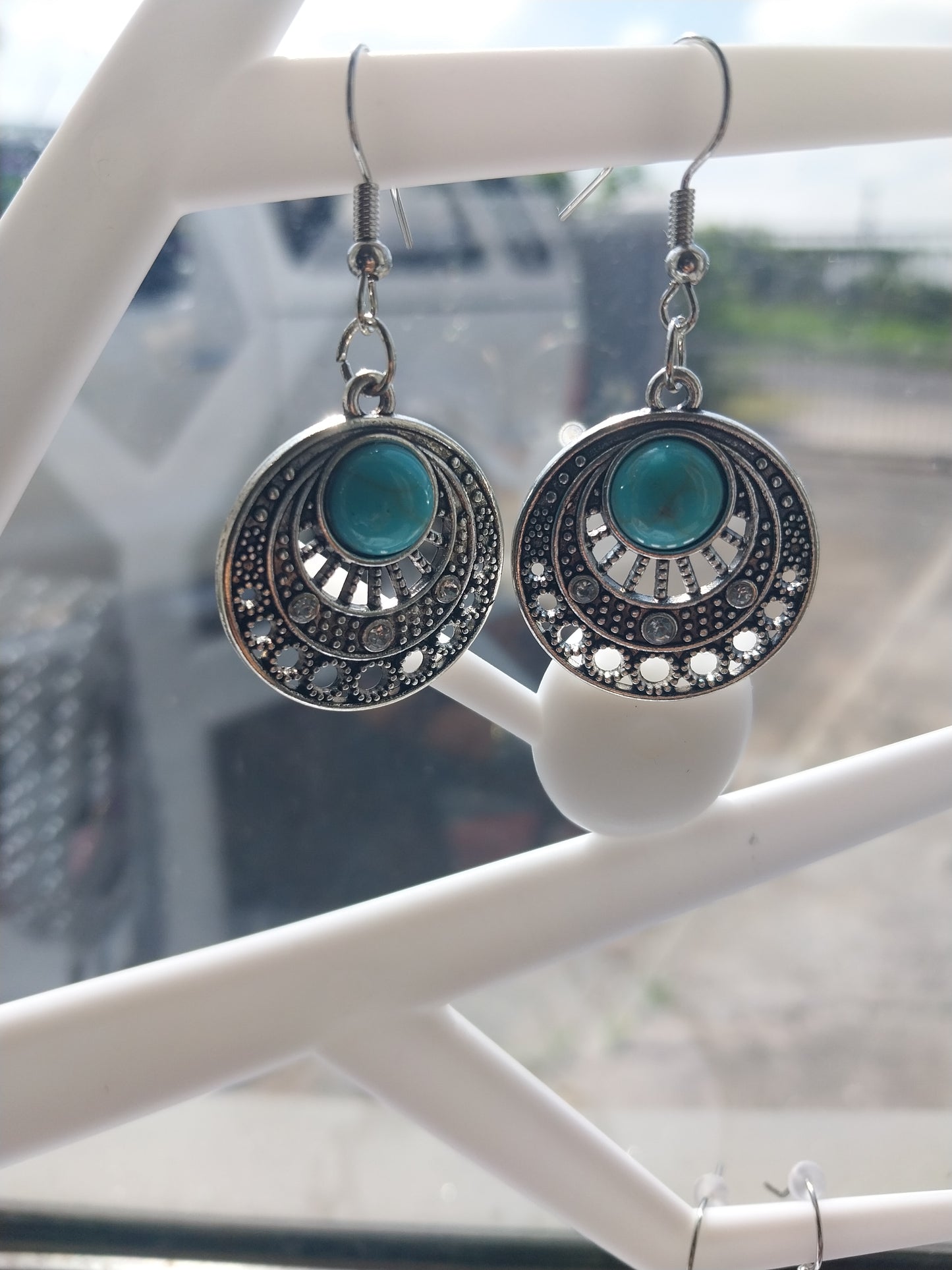 Turqouise Round earrings
