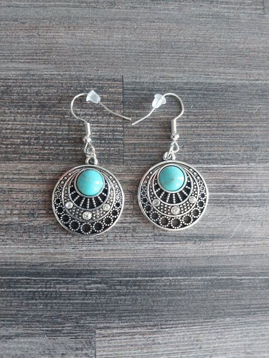 Turqouise Round earrings