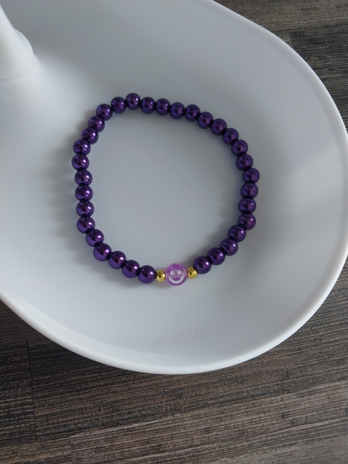 Purple Smiley Bracelet
