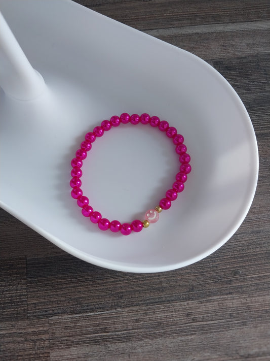 Pink Smiley Bracelet