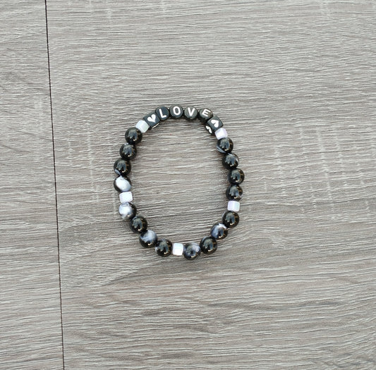 Black and white love bracelet