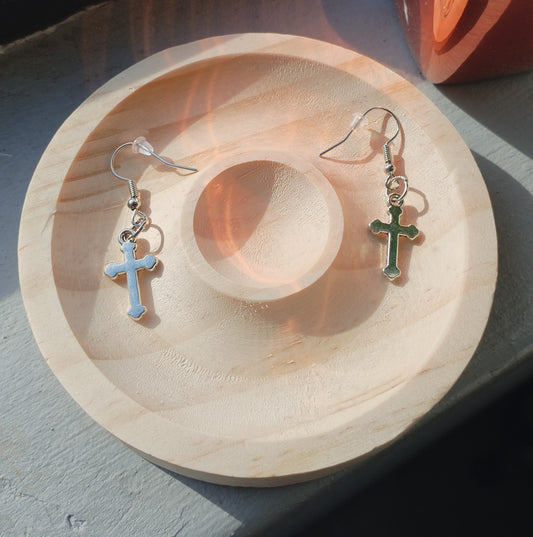 Silver Cross Earrings