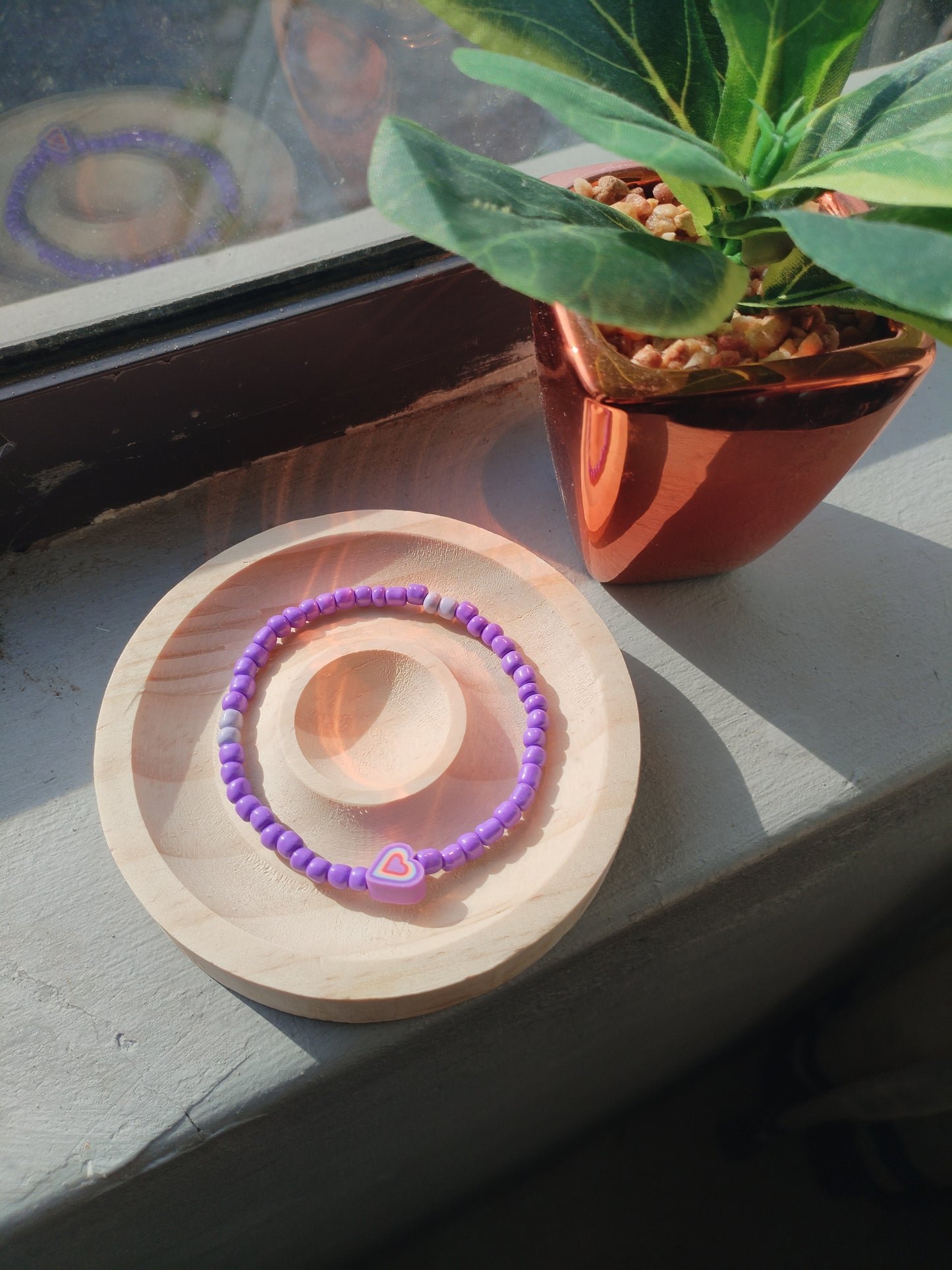 Seeded heart bracelet